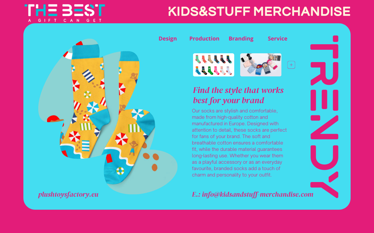 Custom Branded Socks, Kids and Stuff Merchandise