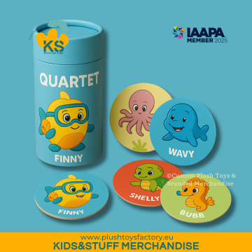Finny & Friends Quartet Game – Ocean Mascot Card Set in Tube