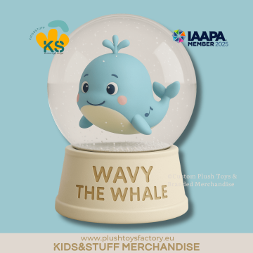 Wavy the Whale Snowglobe – Custom Collectible Figurine